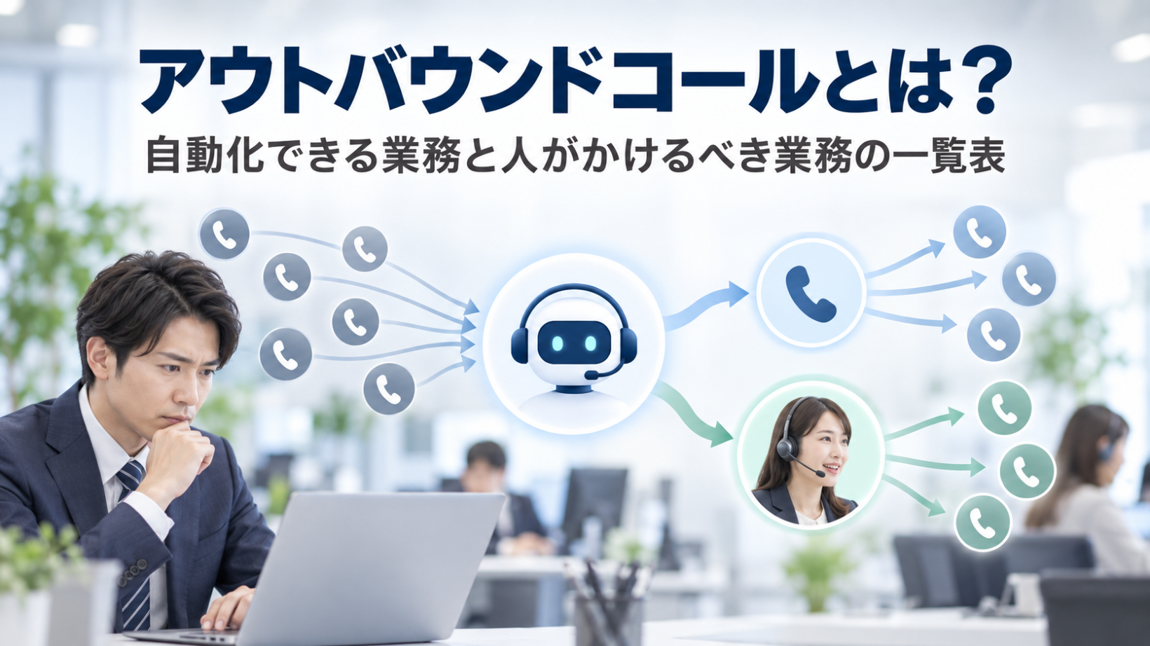 アウトバウンドコールとは？自動化できる業務と人がかけるべき業務の一覧表