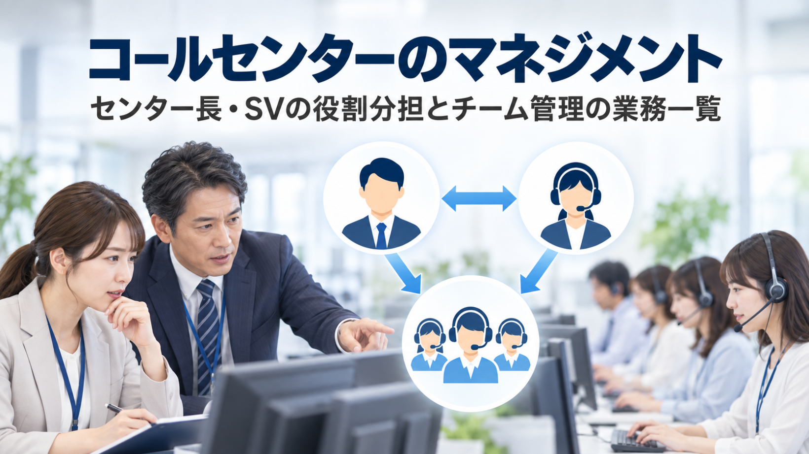 コールセンターのマネジメント｜センター長・SVの役割分担とチーム管理の業務一覧